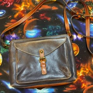 Patricia Nash Dark Brown Leather Crossbody Bag